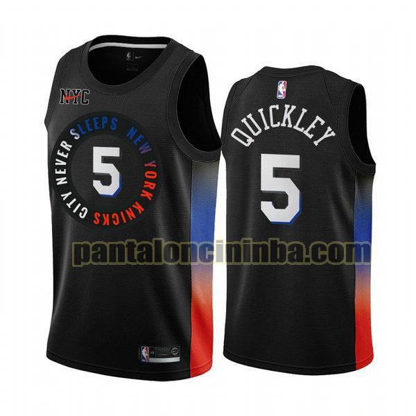 Canotta Uomo basket Immanuel Quickley 5 New York Knicks Nero 2020 2021