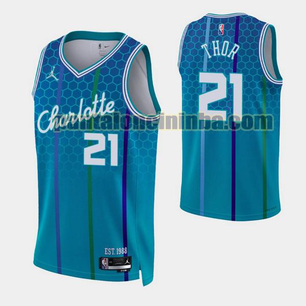 Canotta Uomo basket JT Thor 21 Charlotte Hornets Blu 2021-2022
