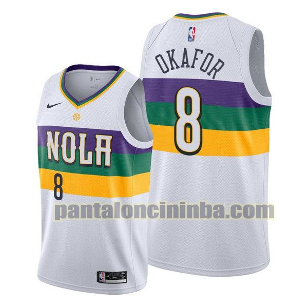 Canotta Uomo basket Jahlil Okafor 8 New Orleans Pelicans Bianca City Edition 2020