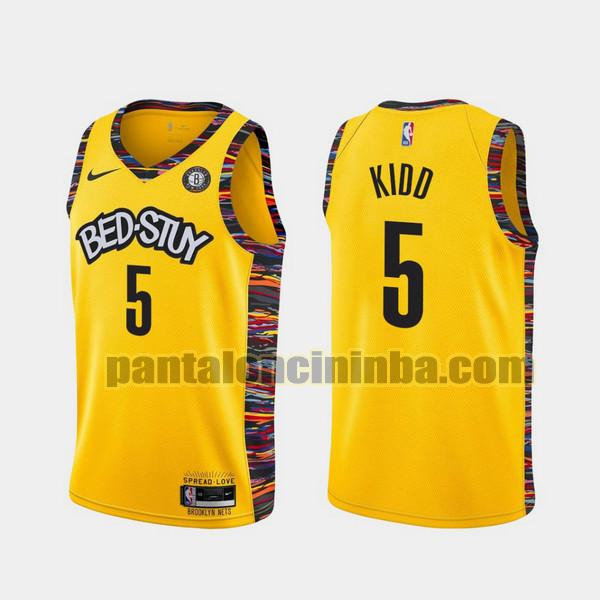 Canotta Uomo basket Jason Kidd 5 Brooklyn Nets Giallo 2021-2022