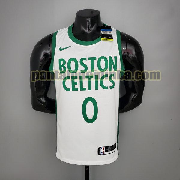 Canotta Uomo basket Jayson Tatum 0 Boston Celtics Bianca Versione Fan