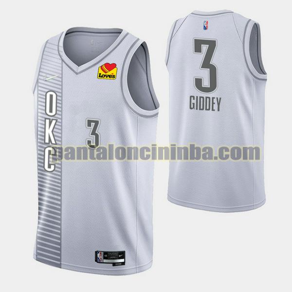 Canotta Uomo basket Josh Giddey 3 Oklahoma City Thunder Grigio