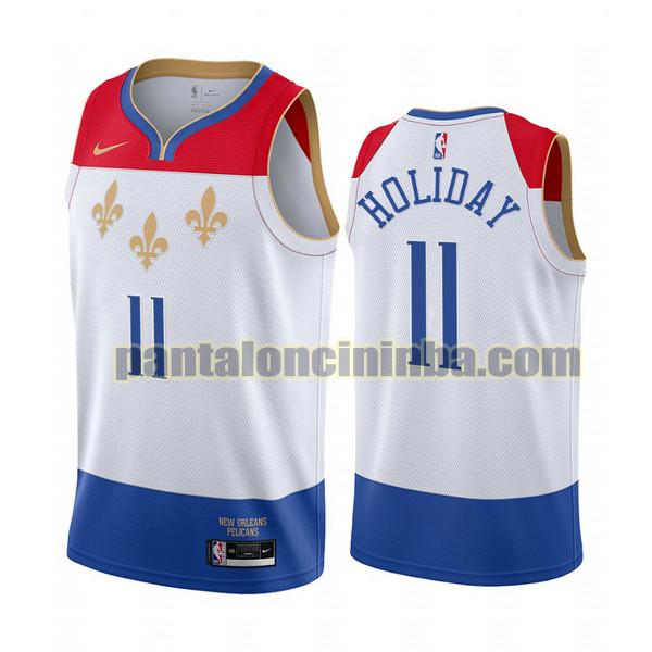 Canotta Uomo basket Jrue Holiday 11 New Orleans Pelicans Bianca