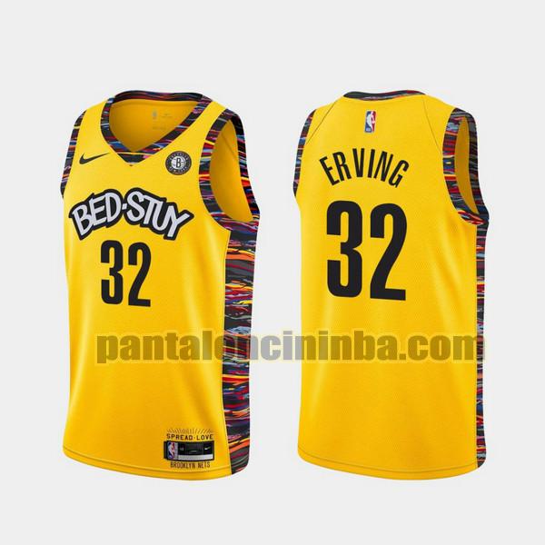 Canotta Uomo basket Julius Erving 32 Brooklyn Nets Giallo 2021-2022