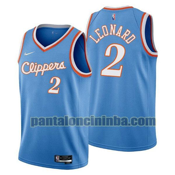 Canotta Uomo basket Kawhi Leonard 2 Los Angeles Clippers Blu 2021-2022