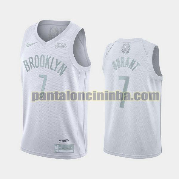 Canotta Uomo basket Kevin Durant 7 Brooklyn Nets Bianca MVP 2019