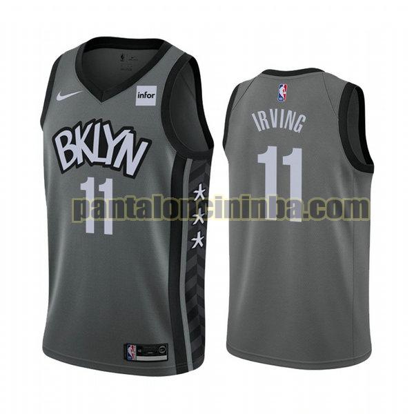 Canotta Uomo basket Kyrie Irving 11 Brooklyn Nets Grigio City Edition 2020