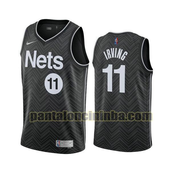 Canotta Uomo basket Kyrie Irving 11 Brooklyn Nets Nero 2021