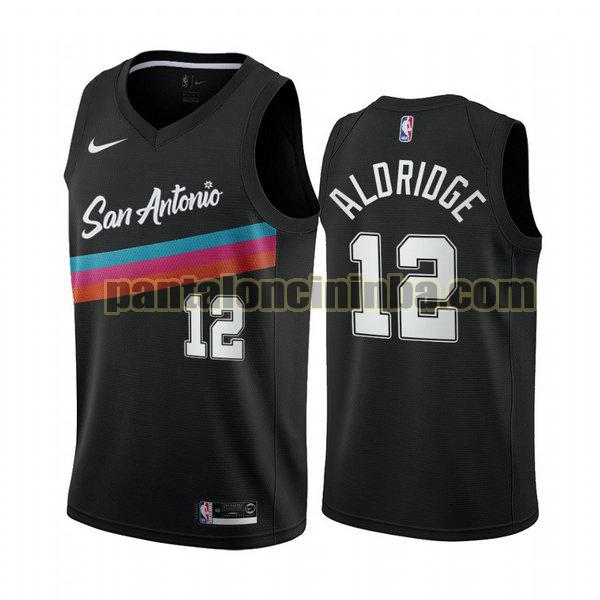 Canotta Uomo basket Lamarcus Aldridge 12 San Antonio Spurs Nero 2020 2021