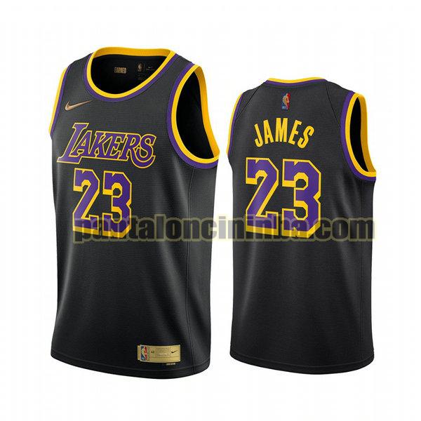 Canotta Uomo basket Lebron James 23 Los Angeles Lakers Nero 2021