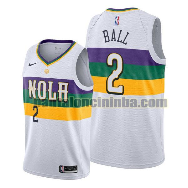 Canotta Uomo basket Lonzo Ball 2 New Orleans Pelicans Bianca City Edition 2020