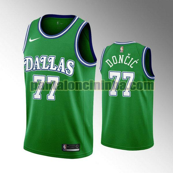 Canotta Uomo basket Luka Doncic 77 Dallas Mavericks Verde Retro