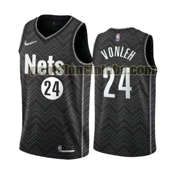 Canotta Uomo basket Noah Vonleh 24 Brooklyn Nets Nero 2021