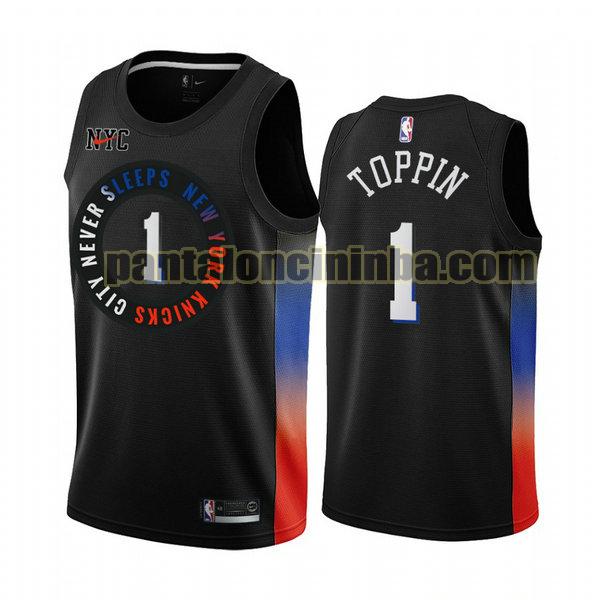 Canotta Uomo basket Obi Toppin 1 New York Knicks Nero 2020 2021