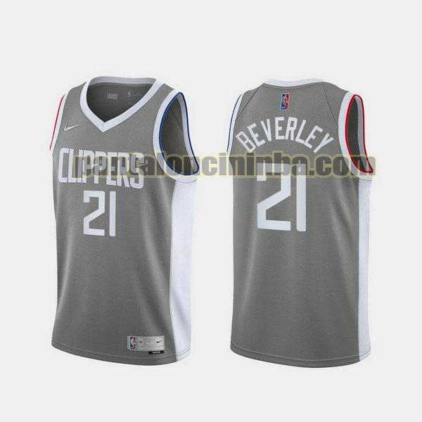 Canotta Uomo basket Patrick Beverley 21 Los Angeles Clippers Grigio 2021