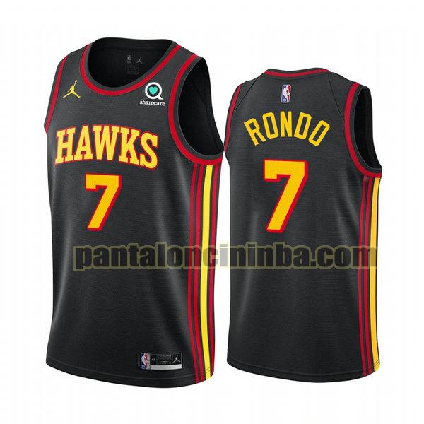 Canotta Uomo basket Rajon Rondo 7 Atlanta Hawks Nero 2020 21