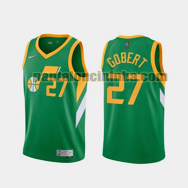 Canotta Uomo basket Rudy Gobert 27 Utah Jazz Verde 2021