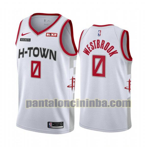 Canotta Uomo basket Russell Westbrook 0 Houston Rockets Bianca City Edition 2020