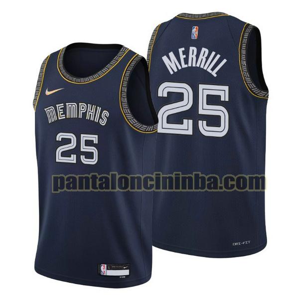 Canotta Uomo basket Sam Merrill 25 Memphis Grizzlies Navy 2021-2022