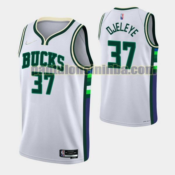 Canotta Uomo basket Semi Ojeleye 37 Milwaukee Bucks Bianca 2021-2022