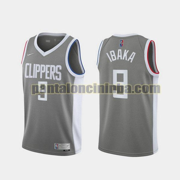 Canotta Uomo basket Serge Ibaka 9 Los Angeles Clippers Grigio 2021