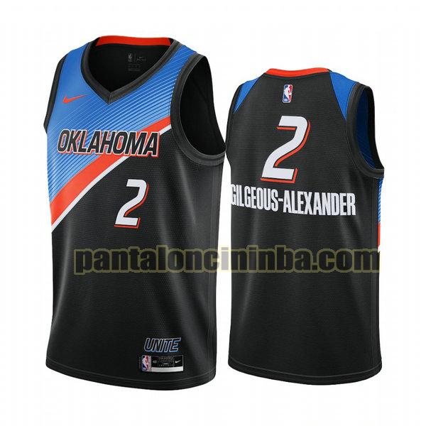 Canotta Uomo basket Shai Gilgeous.Alexander 2 Oklahoma City Thunder Nero 2021