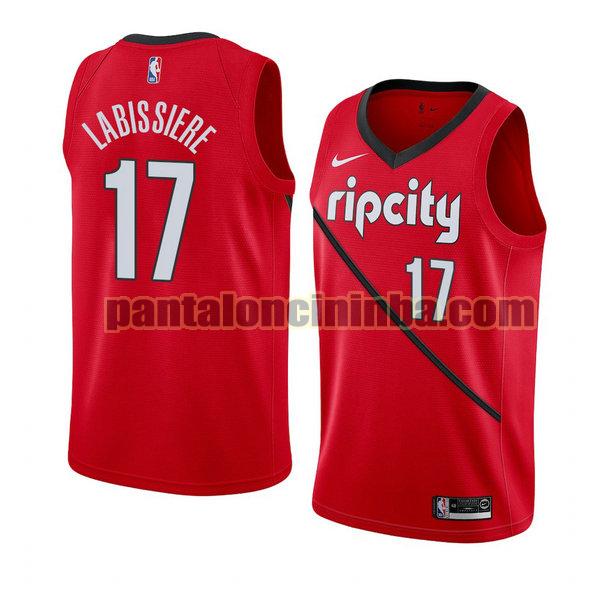 Canotta Uomo basket Skal Labissiere 17 Portland Trail Blazers Rosso City Edition 19-20