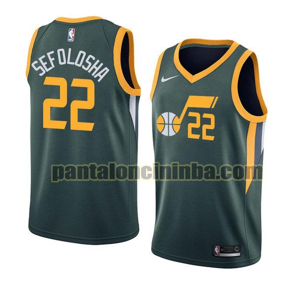 Canotta Uomo basket Thabo Sefolosha 22 Utah Jazz Verde City Edition 2020