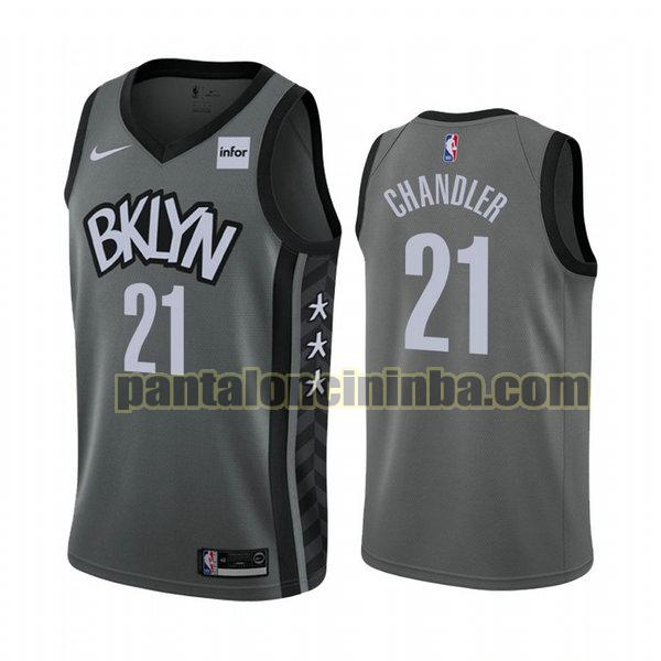 Canotta Uomo basket Wilson Chandler 21 Brooklyn Nets Grigio City Edition 2020