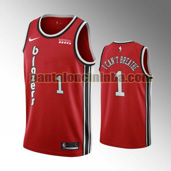 Canotta Uomo basket anfernee simons 1 Portland Trail Blazers Rosso City Edition 2020