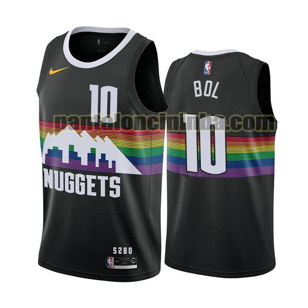 Canotta Uomo basket bol bol 10 Denver Nuggets Nero City Edition 2020