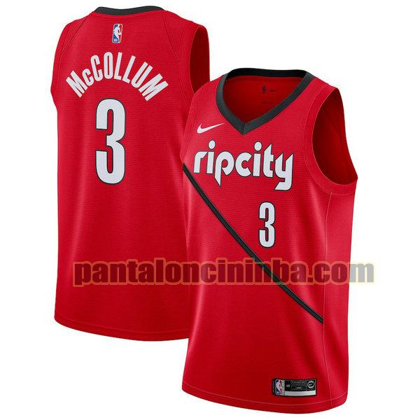 Canotta Uomo basket c.j. mccollum 3 Portland Trail Blazers Rosso City Edition 19-20