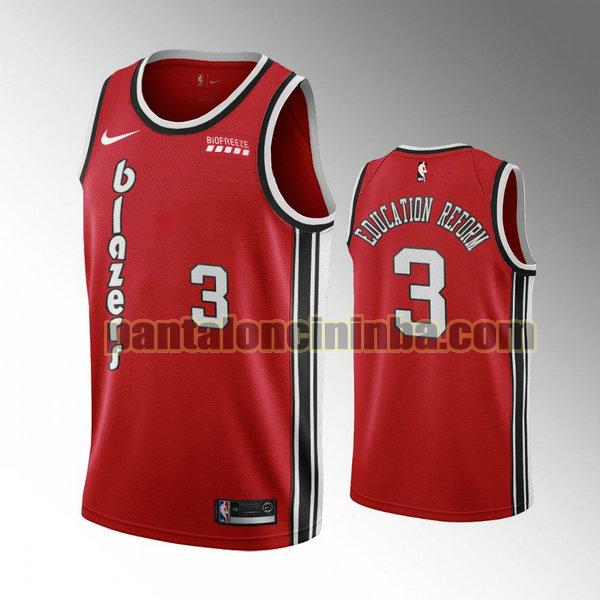 Canotta Uomo basket c.j. mccollum 3 Portland Trail Blazers Rosso City Edition 2020