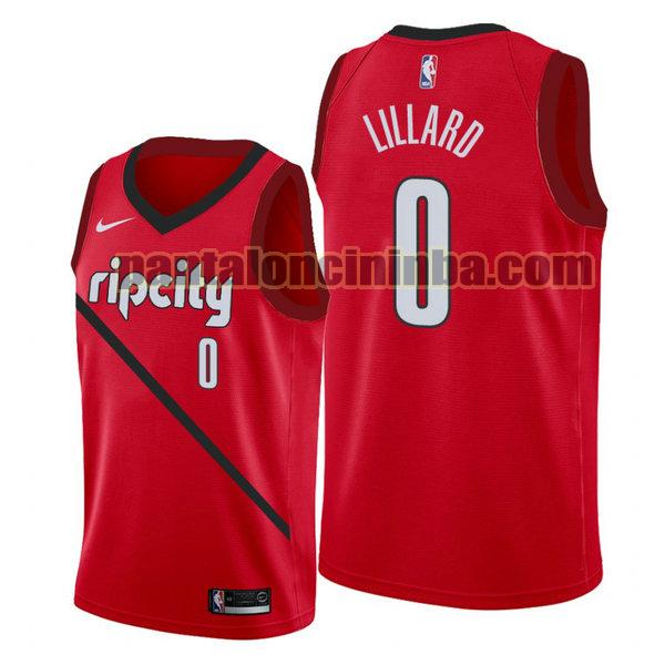 Canotta Uomo basket damian lillard 0 Portland Trail Blazers Rosso City Edition 19-20