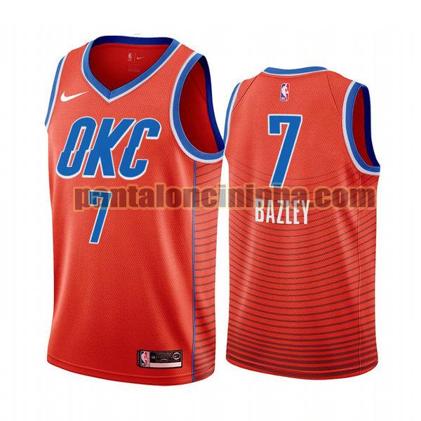 Canotta Uomo basket darius bazley 7 Oklahoma City Thunder Arancia City Edition 2020