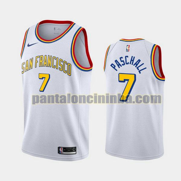 Canotta Uomo basket eric paschalls 7 Golden State Warriors Bianca City Edition 2020