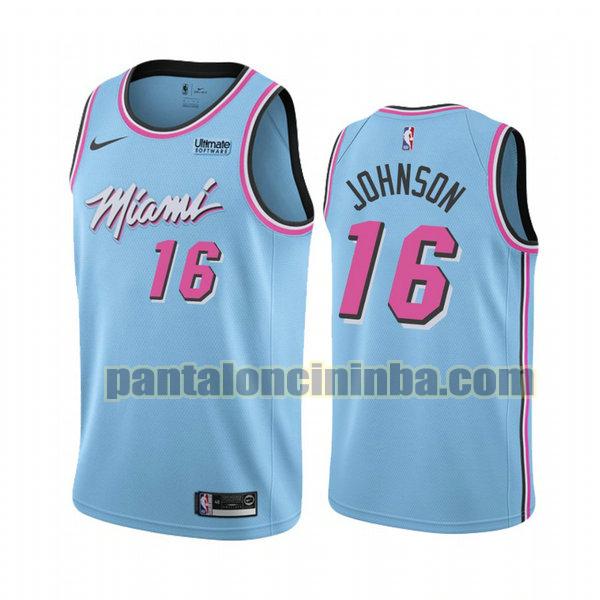 Canotta Uomo basket james johnson 16 Miami Heat Blu City Edition 2020