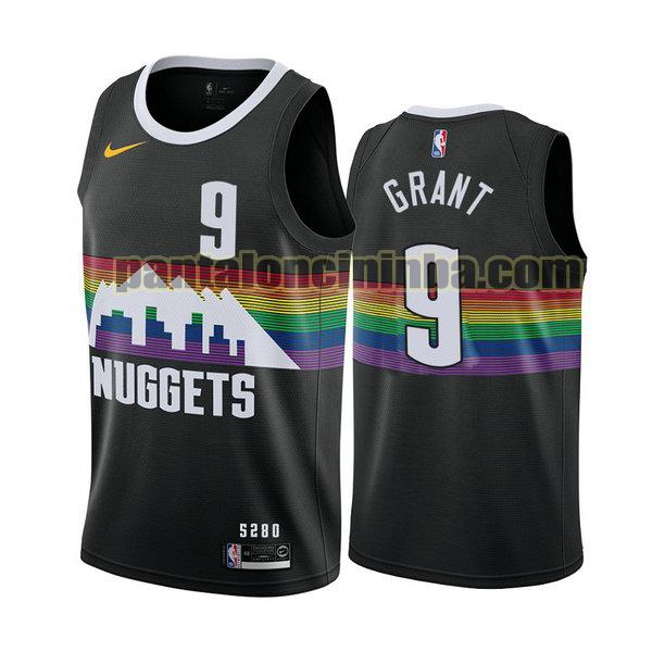 Canotta Uomo basket jerami grant 9 Denver Nuggets Nero City Edition 2020