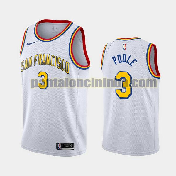 Canotta Uomo basket jordan poole 3 Golden State Warriors Bianca City Edition 2020