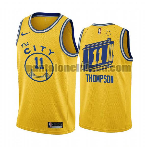 Canotta Uomo basket klay thompson 11 Golden State Warriors Giallo City Edition 2020