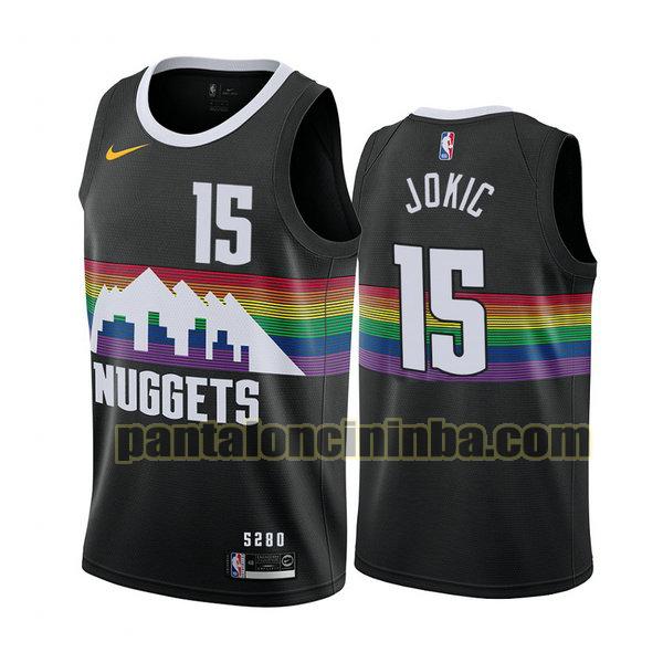 Canotta Uomo basket nikola jokicy 15 Denver Nuggets Nero City Edition 2020