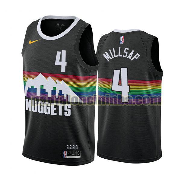 Canotta Uomo basket paul millsap 4 Denver Nuggets Nero City Edition 2020