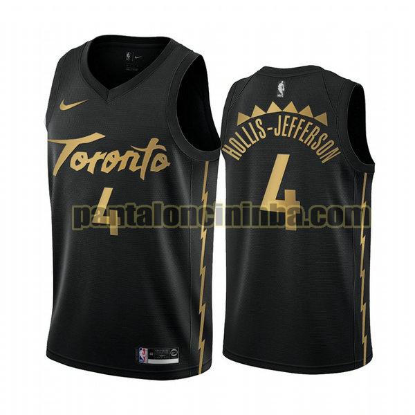 Canotta Uomo basket rondae hollis 4 Toronto Raptors Nero City Edition 2020