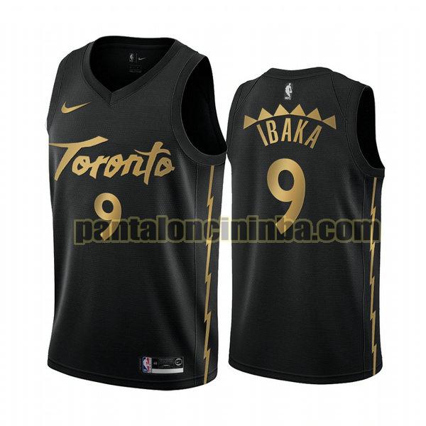 Canotta Uomo basket serge ibaka 9 Toronto Raptors Nero City Edition 2020