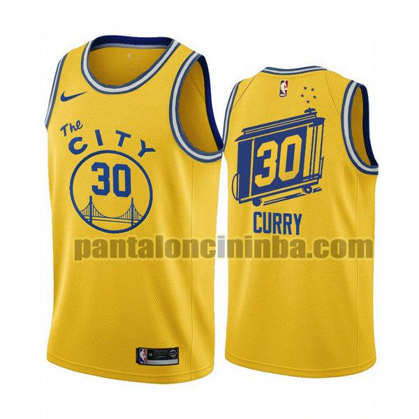 Canotta Uomo basket stephen curry 30 Golden State Warriors Giallo City Edition 2020