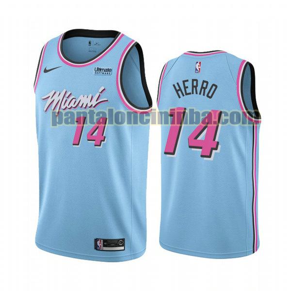 Canotta Uomo basket tyler herro 14 Miami Heat Blu City Edition 2020