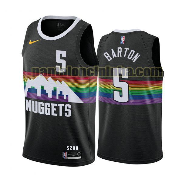 Canotta Uomo basket will barton 5 Denver Nuggets Nero City Edition 2020