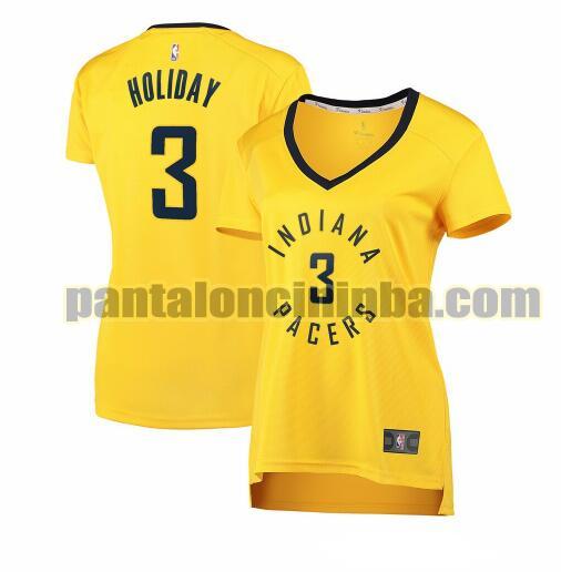 Maglia Donna basket Aaron Holiday 3 Indiana Pacers Giallo statement edition