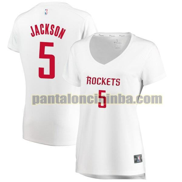Maglia Donna basket Aaron Jackson 5 Houston Rockets Bianco association edition