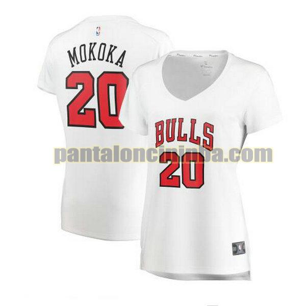 Maglia Donna basket Adam Mokoka 20 Chicago Bulls Bianco association edition